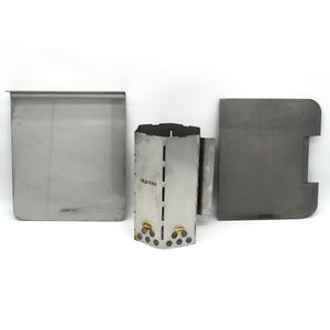 bundle kit showing a chimney start, grill/plate combo and an offset plate