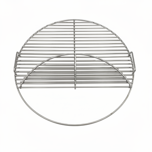 CLD Fabrication 6mm 304-grade stainless steel BBQ grill grate for 57cm Weber kettle – top view hinge open