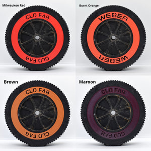Orange, Red, Brown and Maroon custom weber wheel insert shown fitted.