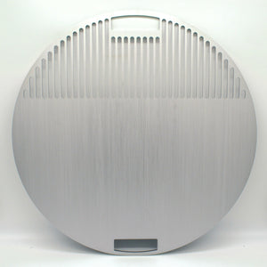 Stainless Steel Weber Summit smash grill plate, 1/3 grill and 2/3 griddle plate