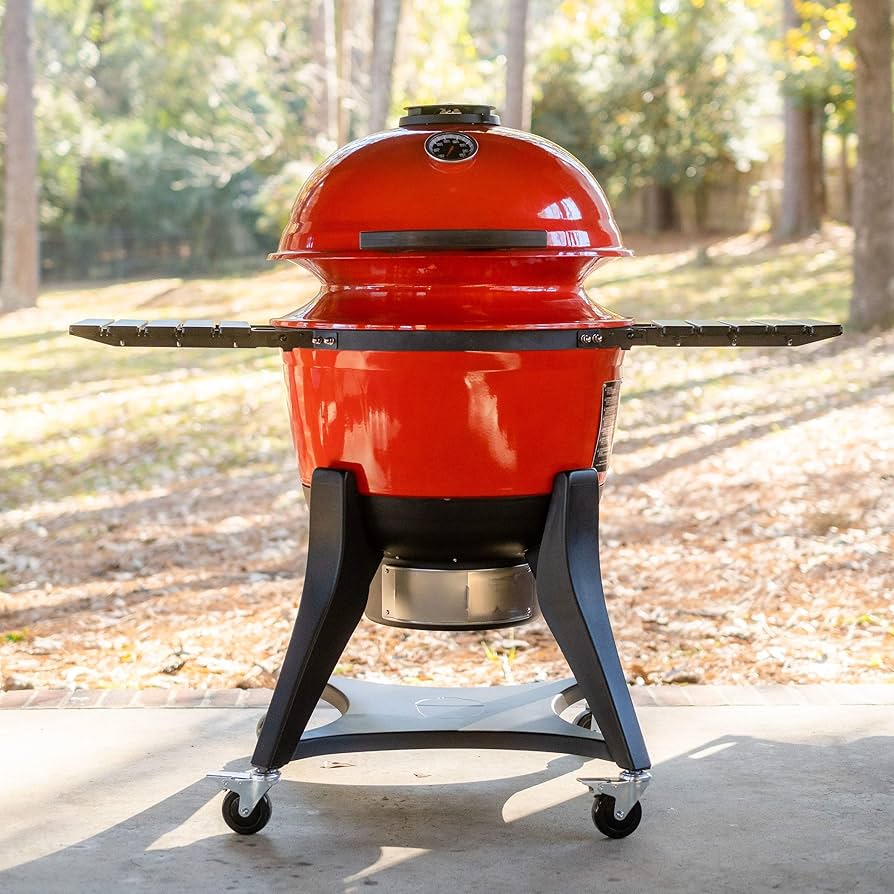 Kamado Kettle BBQ with CLD Fabrication stainless grates, smash plates and griddle accessories