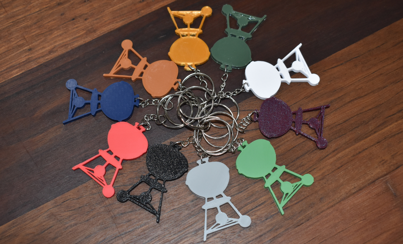 CLD Fabrication 3D printed Weber kettle wheel hub inserts and custom BBQ keyrings – UV-resistant and Australian made