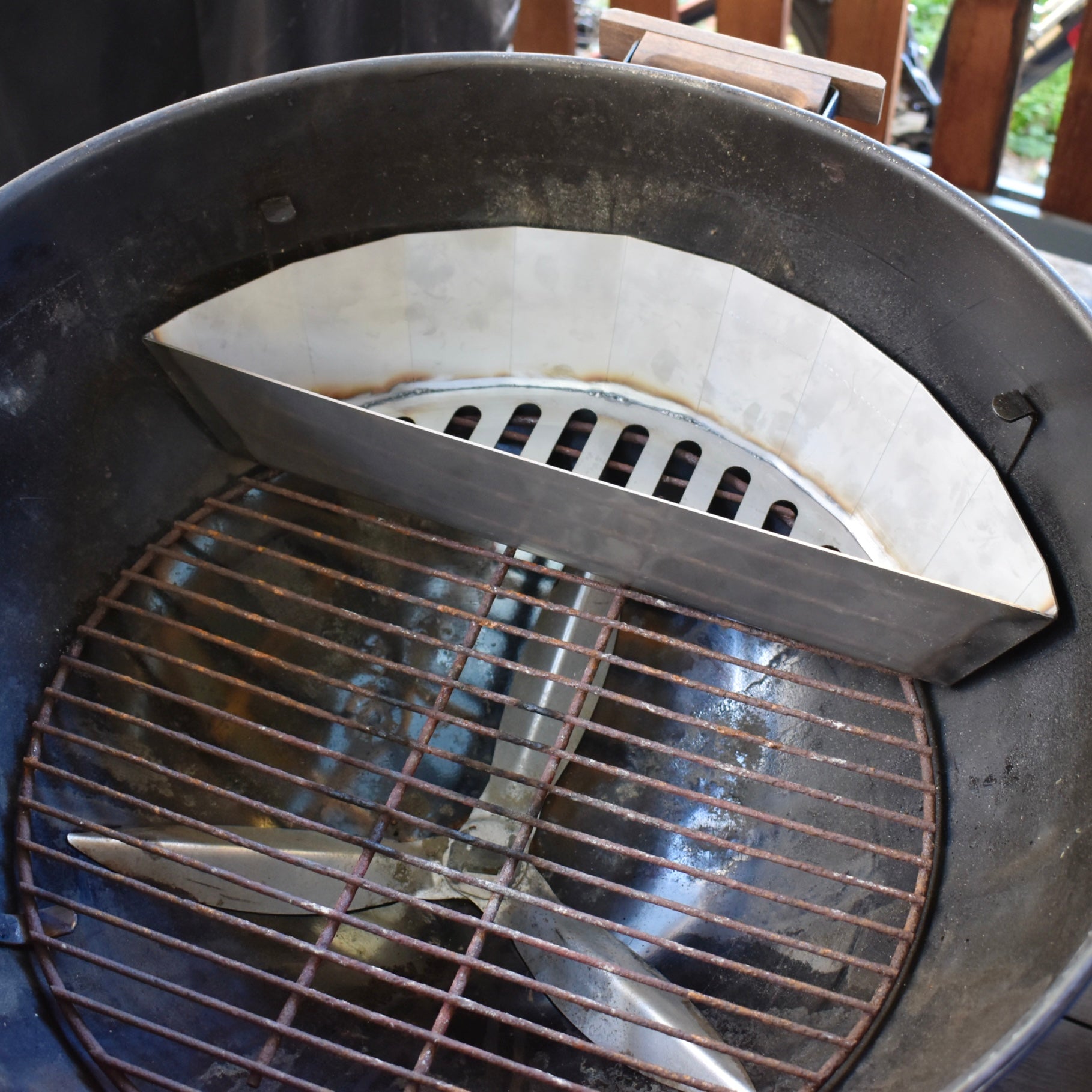 Large basket shown fitted to a weber kettle