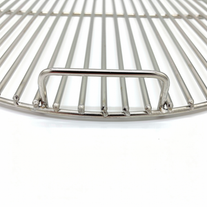 CLD Fabrication heavy duty stainless grill grate sitting inside 57cm Weber kettle BBQ – rust-free Weber replacement grate