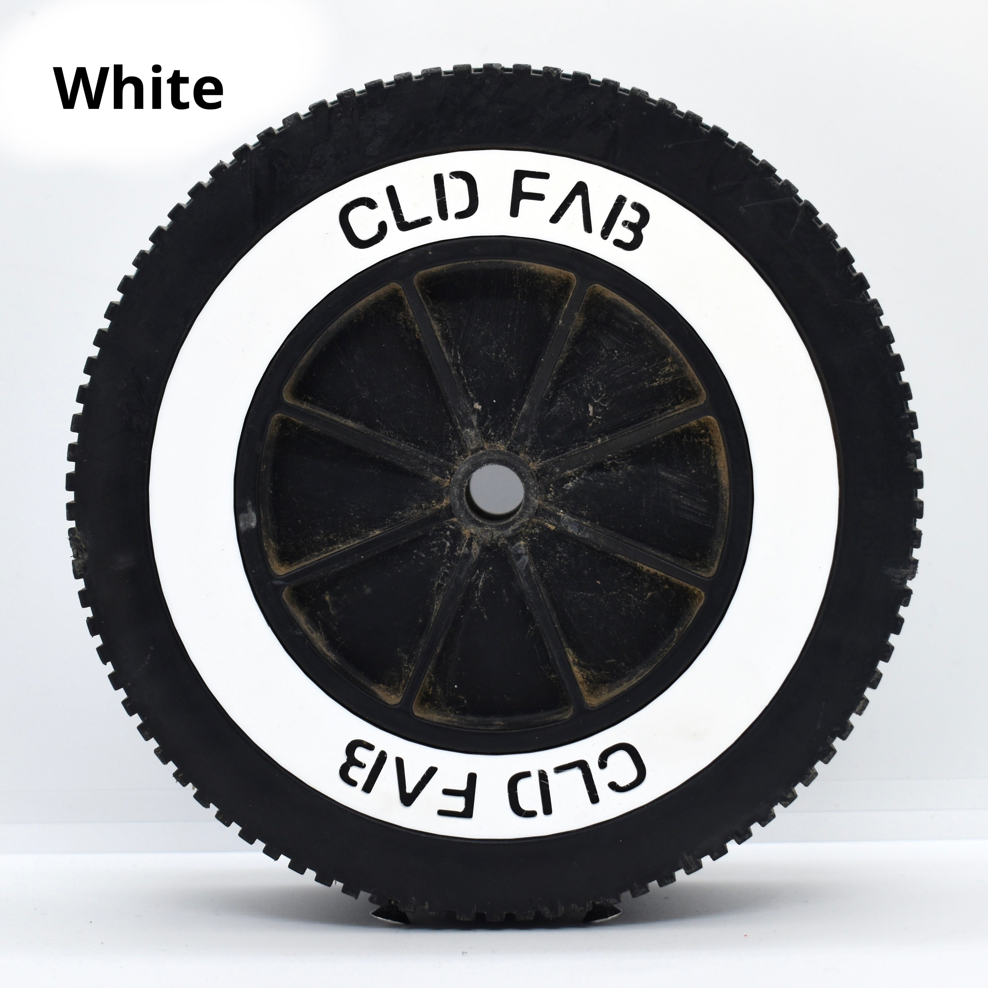 White custom weber wheel insert shown fitted