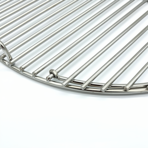 Side profile of 57cm stainless steel kettle grill grate showing 6mm rod thickness – premium Weber upgrade
