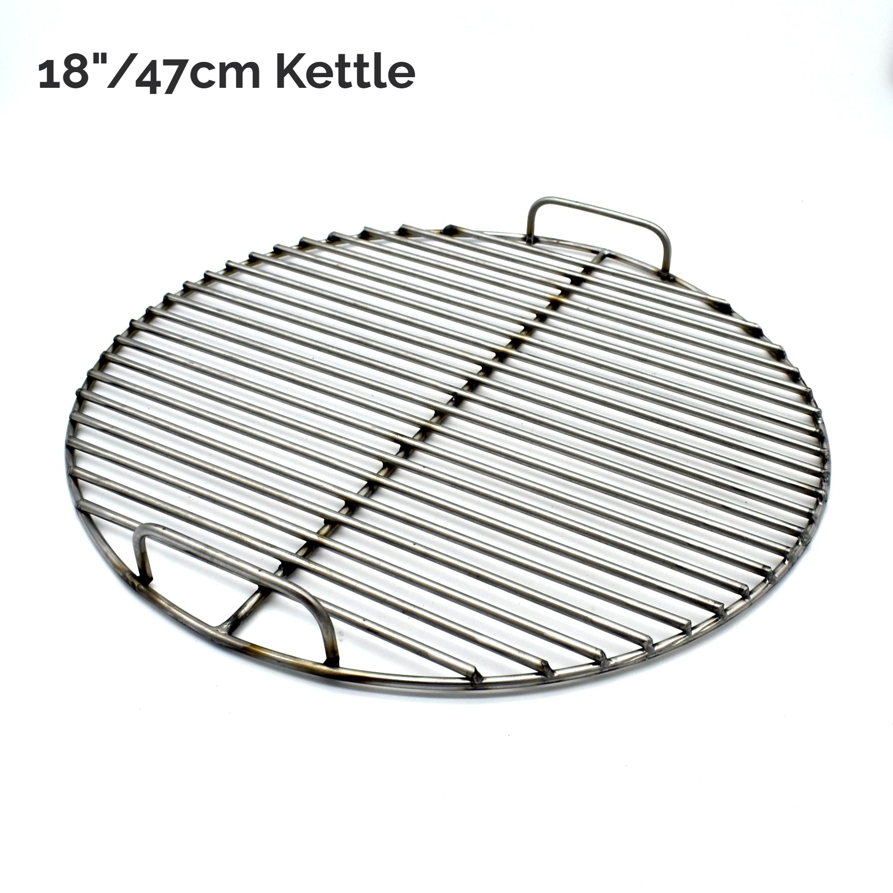 6mm thick rod grills with two handles, showing the 47cm kettle size