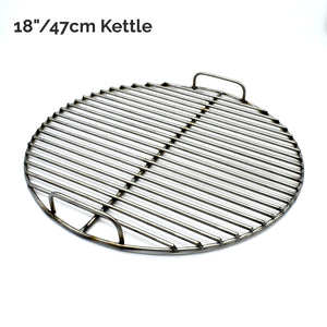 6mm thick rod grills with two handles, showing the 47cm kettle size