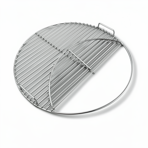 Heavy duty stainless steel 57cm Weber kettle replacement grill grate with large hinged opening – Hunsaker and HexGrate alternative in Australia