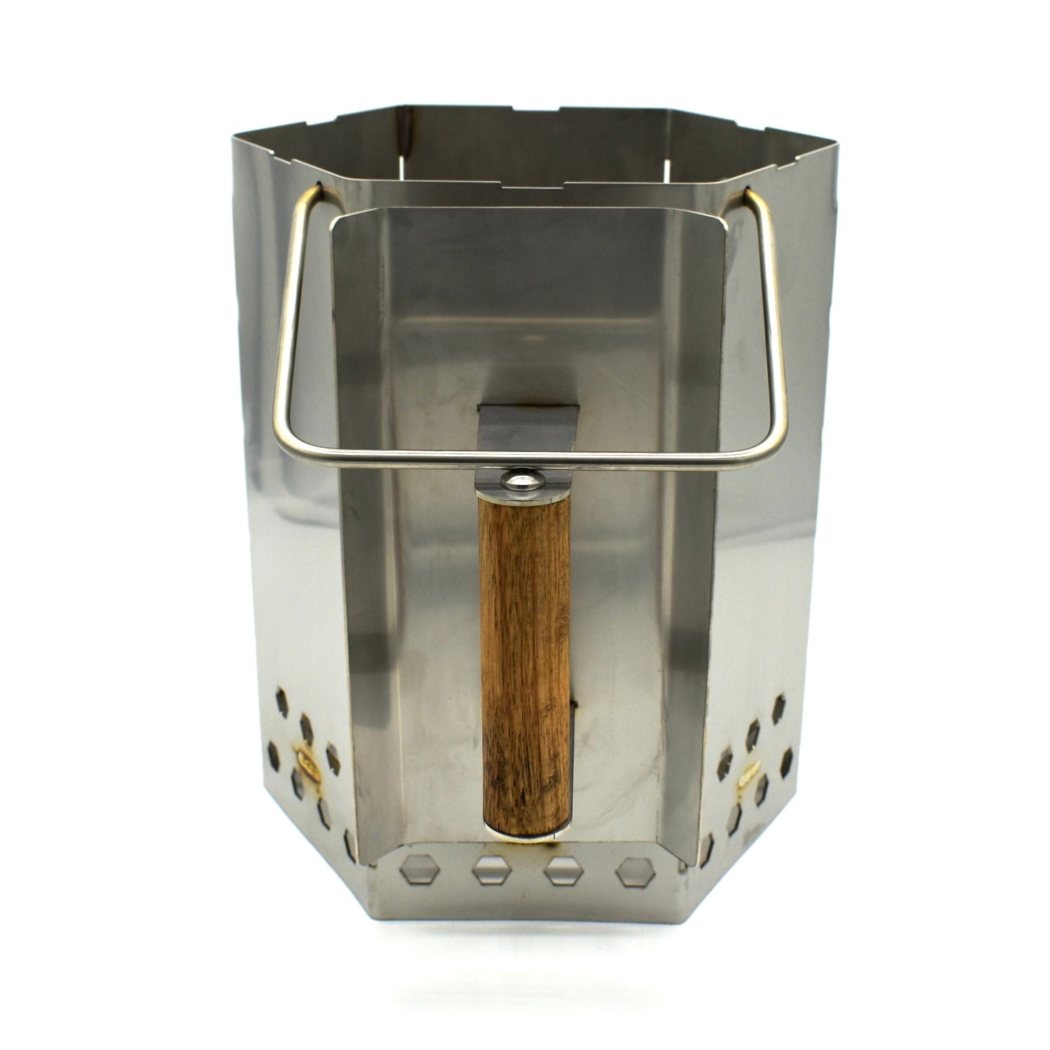 CLD Fabrication heavy duty extra large 304 stainless steel chimney starter – 1.6mm and 2mm steel construction detail