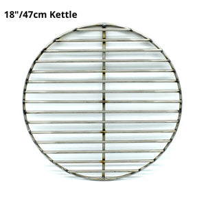 18" weber kettle top view, heavy duty round grate grill