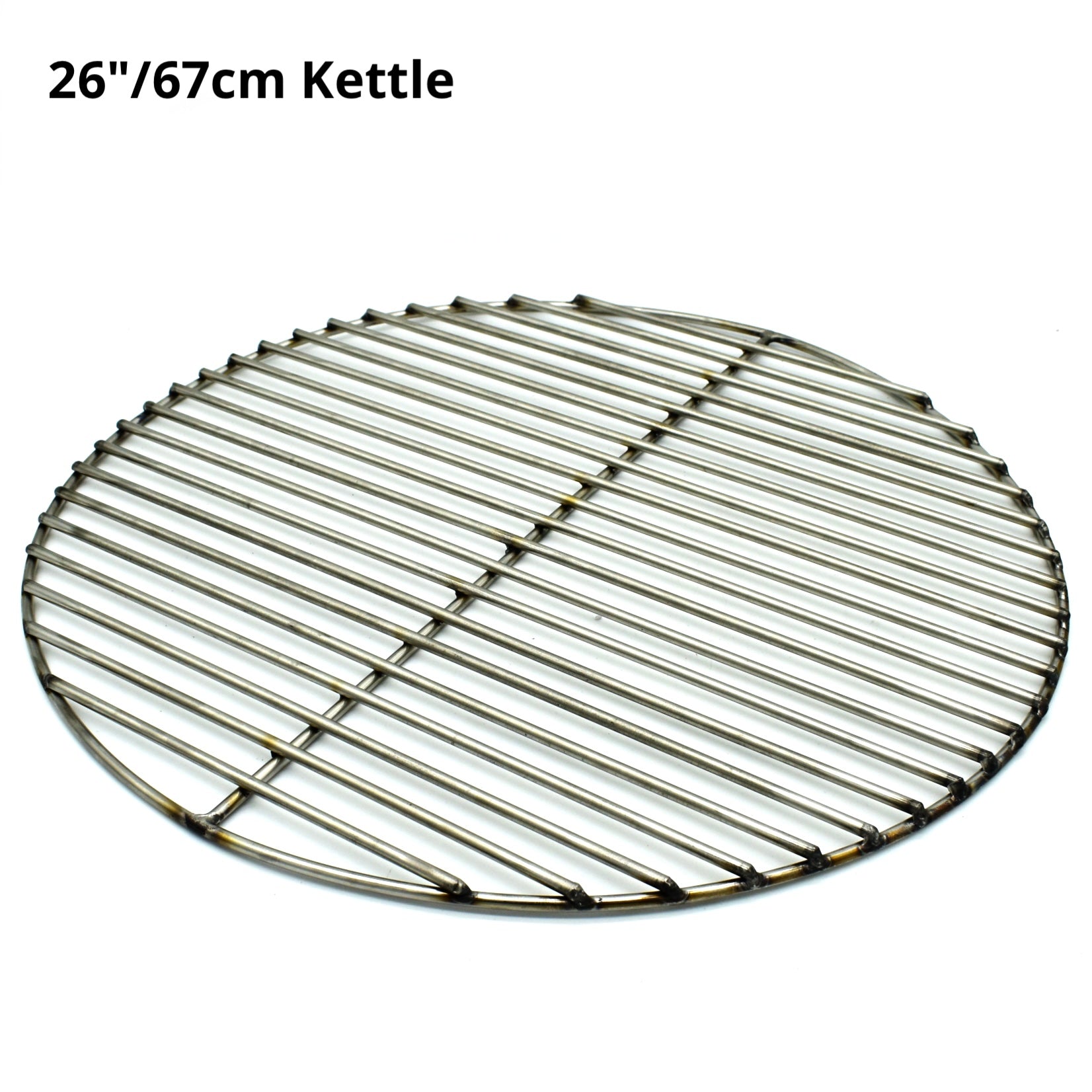 26" weber kettle charcoal grate, angled view, heavy duty rod