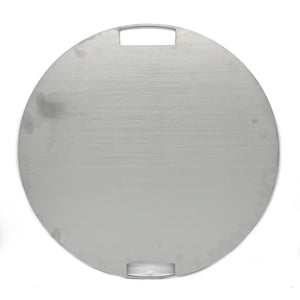 Griddle plate for a Weber Kettle shown, made from 3CRH12 Stainless which is great for cooking on