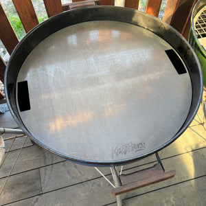 Griddle smash plate to suit weber kettle fitted with handles
