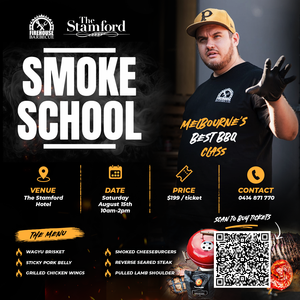 Smoke School American BBQ class event poster – Firehouse Barbecue, Melbourne