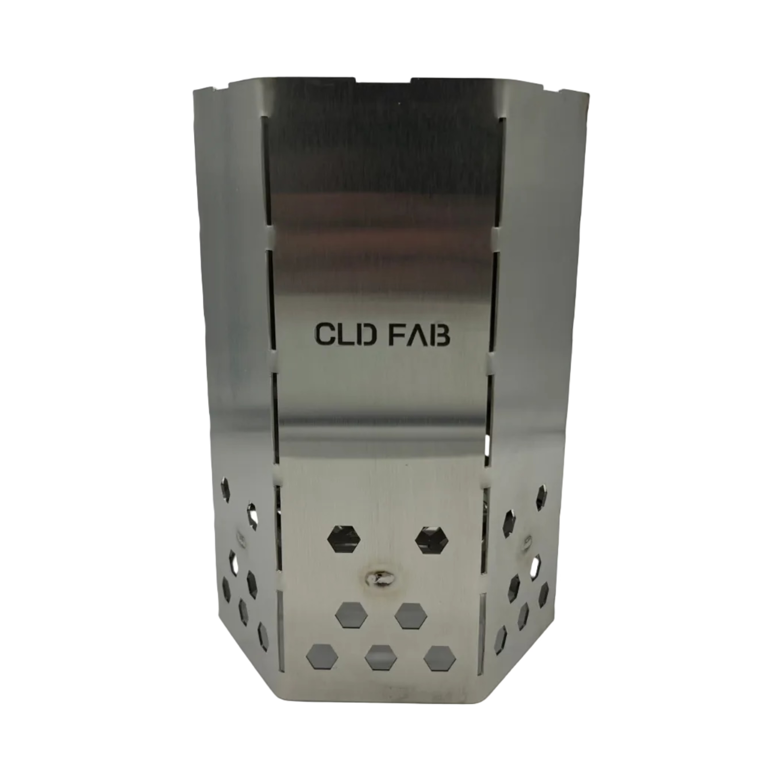CLD Fabrication heavy duty stainless charcoal chimney starter – Tasmanian Oak handle close-up detail