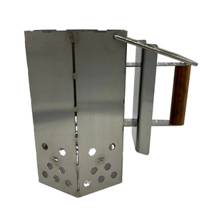 Heavy duty stainless charcoal chimney starter by CLD Fabrication – alternative to Smokey BBQ Bits chimney