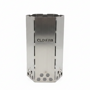 CLD Fabrication mini charcoal chimney starter – 304 stainless steel, white background product shot